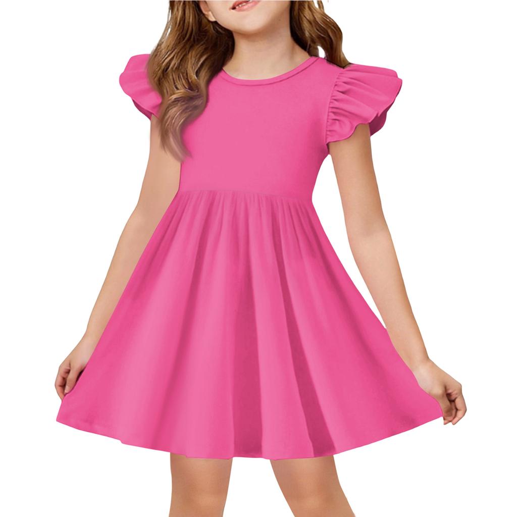 Girls' Summer Princess Dress - A-Line T-Shirt Dress Easter Day