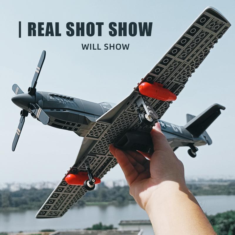 WG4006 WWII Vojenský 1/26 P51 Mustang Stíhačka Stavebnice Severoamerické Vzdušné Sily Prúdové Lietadlo Hračky Pre Deti Dospelý Darček