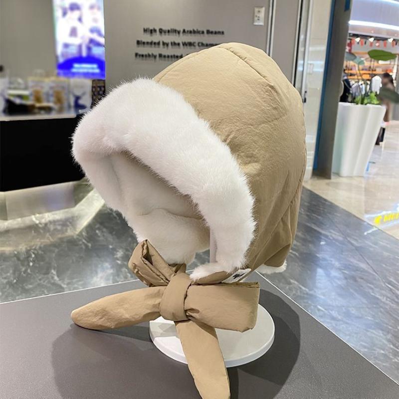 Korean Trendy Strap Warm Hat Ear Protection Cap Thickened Fleece-lined Bucket Hats Casual Versatile Ear Flap Cap Crossbody Bag