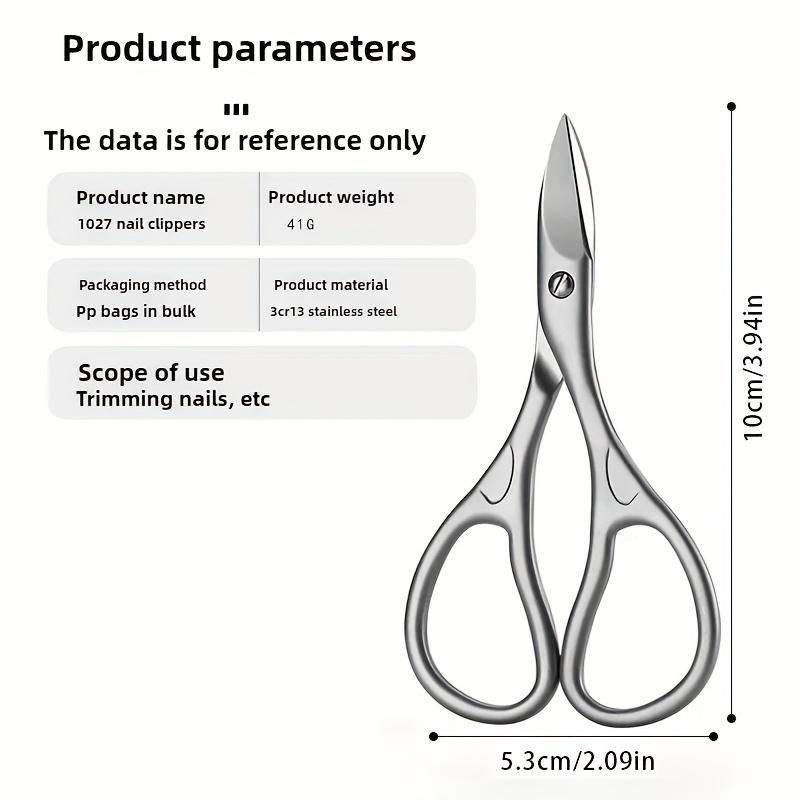 1 stk Profesjonell negleklipper saks Øyenbryn Øyevipper Multifunksjonell Buet blad Manikyr Pedikyr Fingernegl Tånegl Klipper