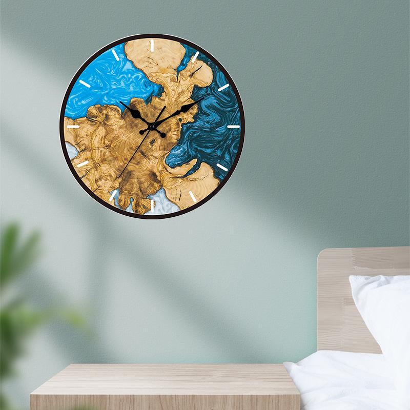 Nordic Minimalist Wood Grain Acrylic Silent Wall Clock for Living Room Decor