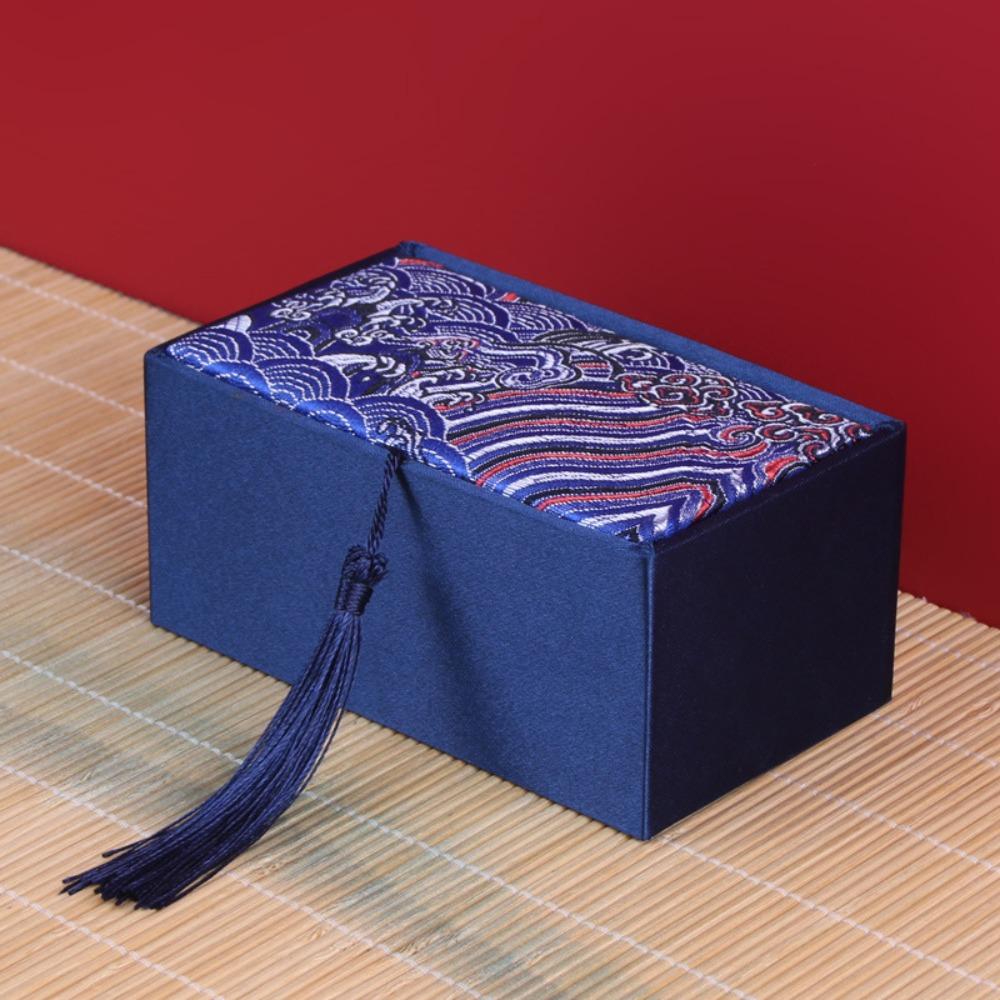 High-End Silk Jewelry Box with Tassels Bracelet Box  For Wedding Travel Souvenir Gifts