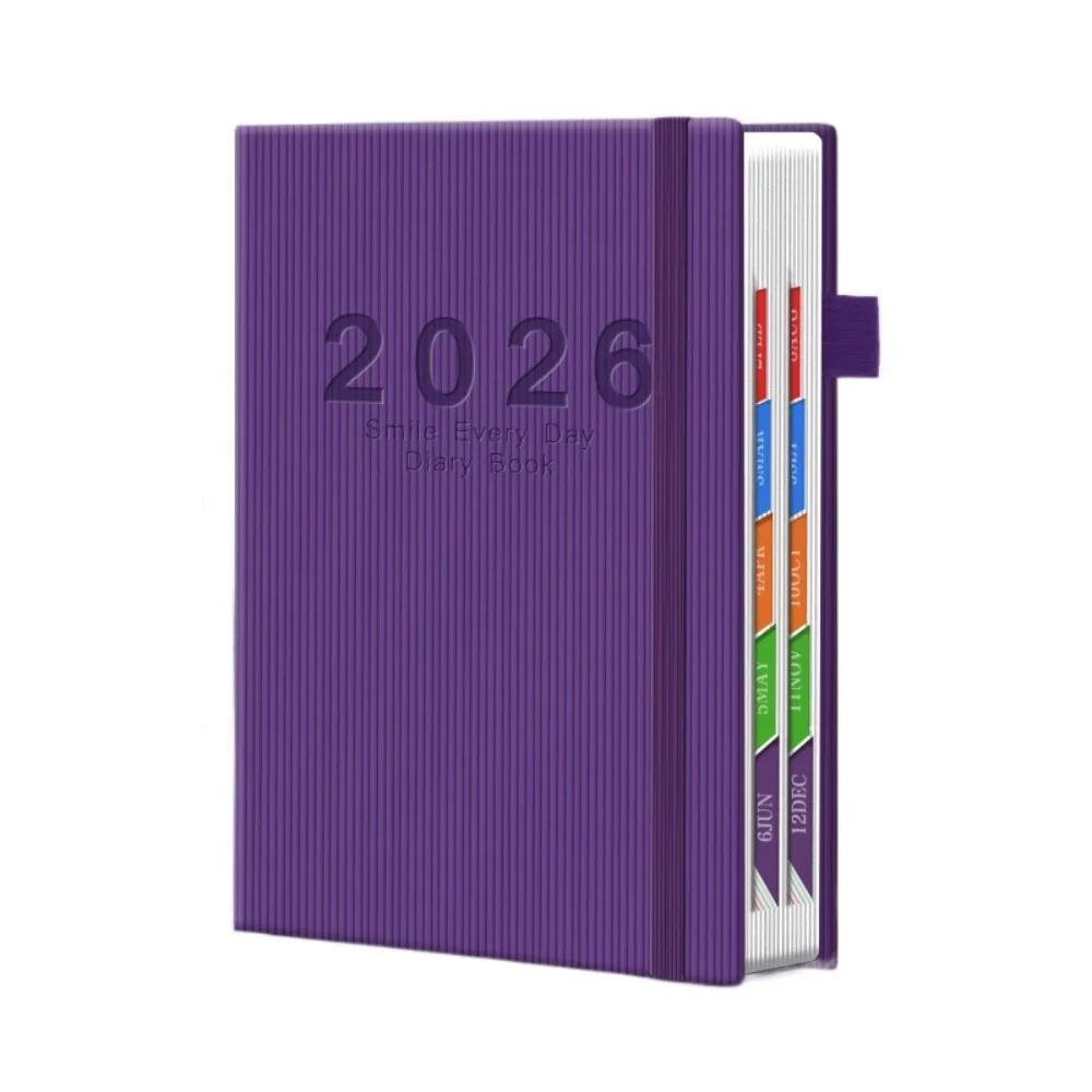 Новая ежедневная записная книжка A5 2026 Эластичная резинка Петля для ручки Ежедневник Планирование времени Эффективность Ручной график Школьная