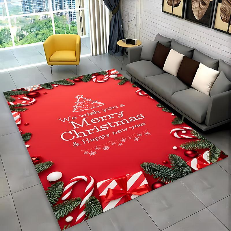 3D HD Printing Christmas Large Area Carpet for Living Room Cartoon Children's Bedroom Sofa Doormat Floor Rug Anti-slip Decor Mat