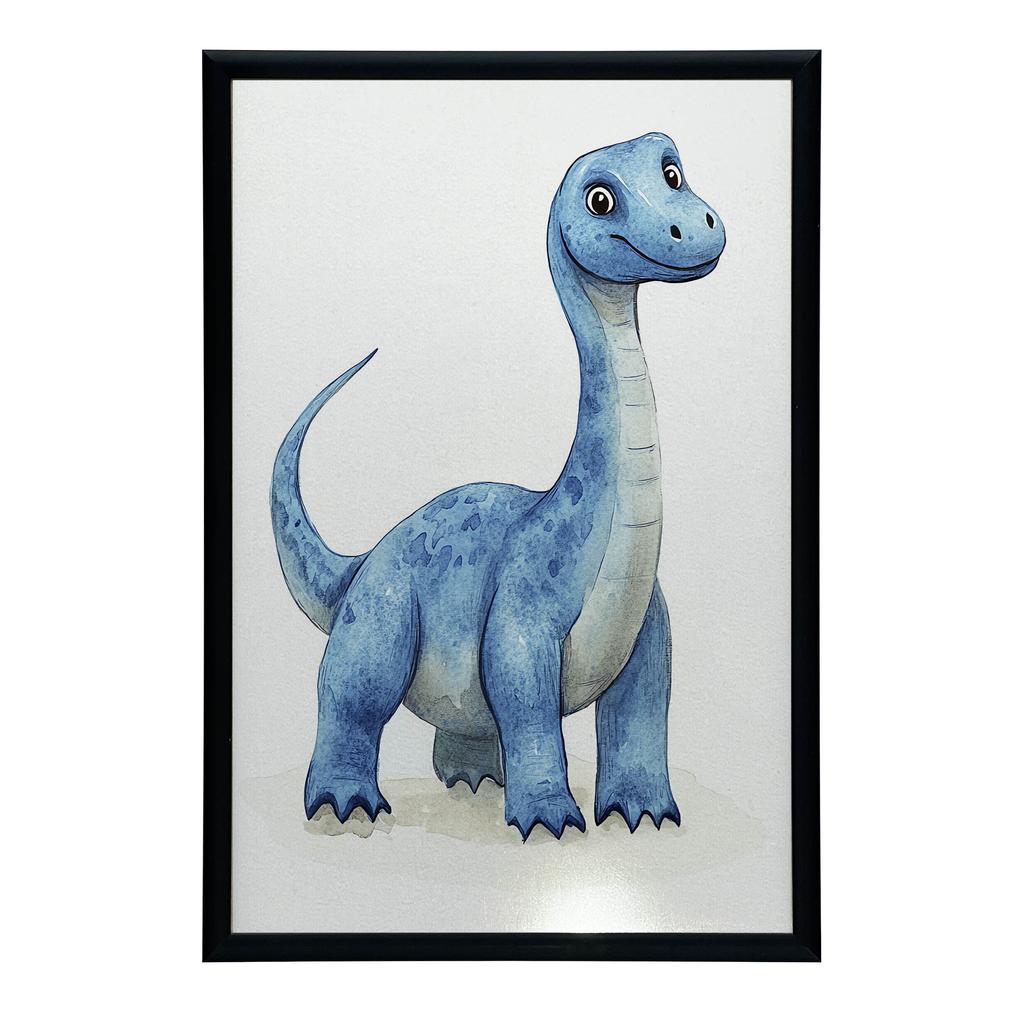 Plakat Niebieski Dinozaur W Krainie Fantazji Plakat Niebieski Dinozaur W Krainie Fantazji, 30X40 Cm, Bez Ramy, Płótno Premium Na Blejtramie