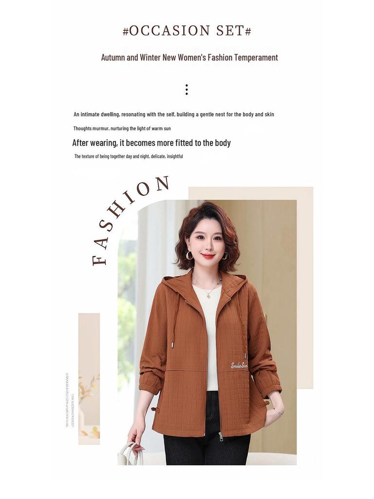 Elegant Mid-Length Trench Coat for Middle-Aged & Elderly Women - 2025 Spring & Autumn Fashion Collection