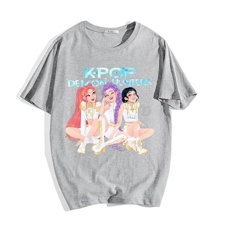 Women Mens Clothes KPop Demon Hunters Cartoon Print Cool Kids Tee Harajuku Top 2025 Movie Fans Gift Summer Tshirt Tops