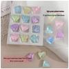 12-Grid Mocha Crystal Rhinestone Nail Art Set: 3D Butterfly, Heart & Square Designs