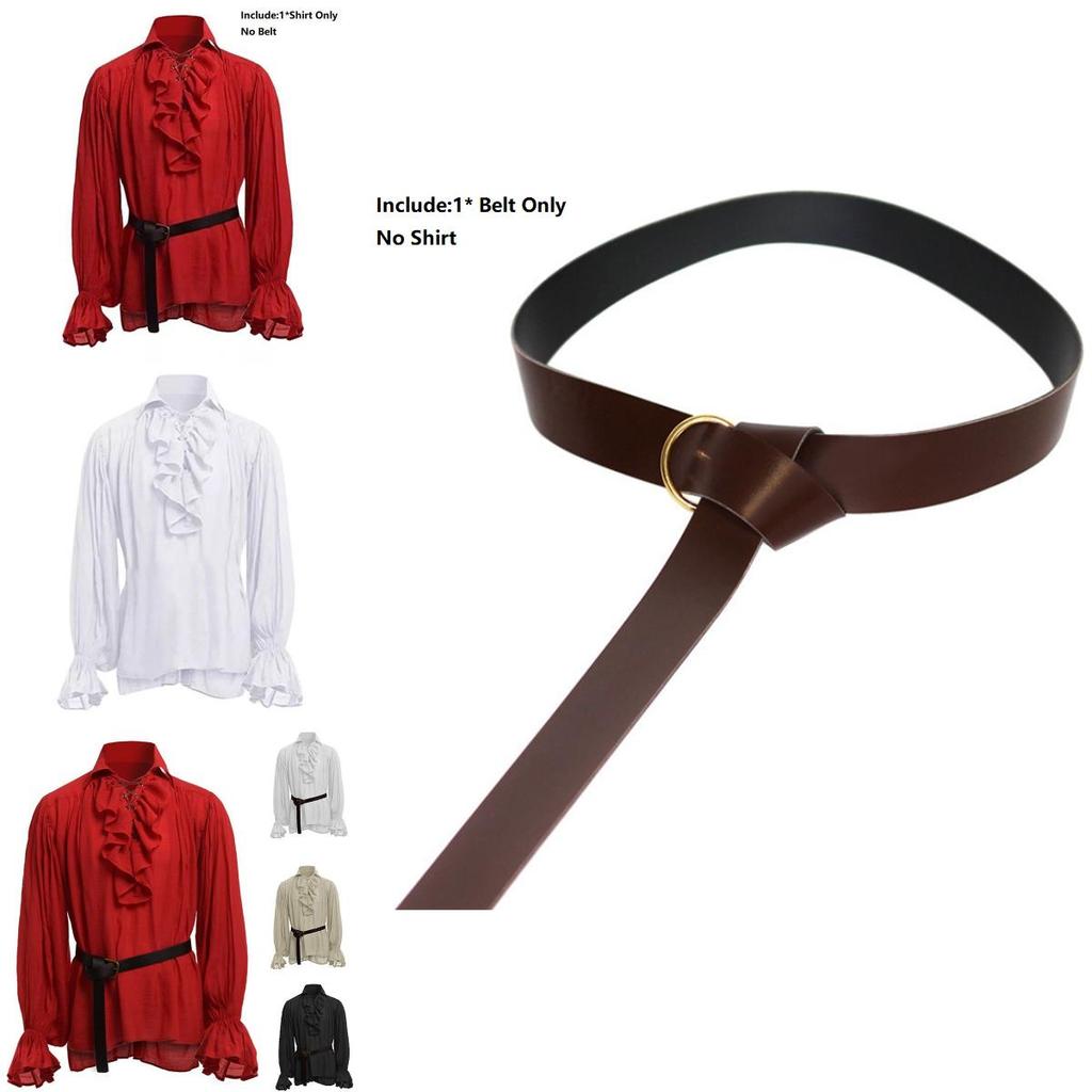 Classic Men Medieval Renaissance Pirate Shirt With Long Sleeve Stylish Design