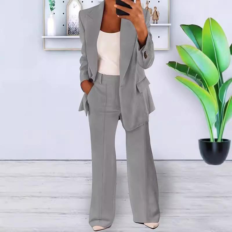 Cardigan aderente a tinta unita moda europea e americana 2024 Set completo da donna