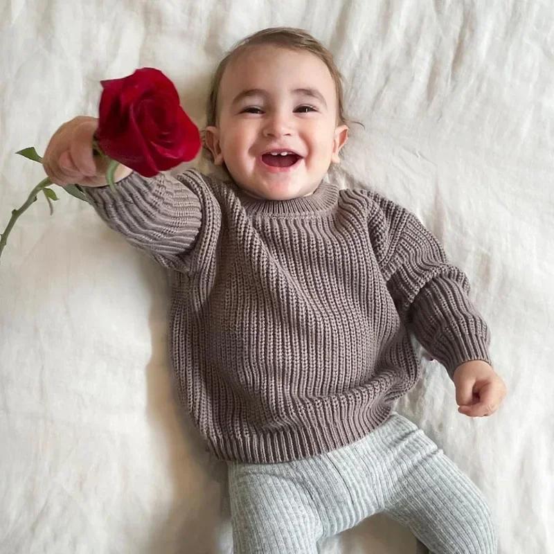 0-6Yrs Baby Boys Girls Knit Sweater Clothes 2025 New Toddler Infant Newborn Knitwear Soft Spring Long Sleeve Baby Pullover Tops