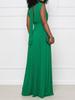 Women's Elegant Waist-Tie Solid Color Slim Dress