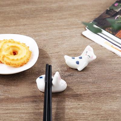 Cute Bunny Chopstick Holder Kitten Ceramic Crafts Table Decoration Japanese Hotel Household Chopstick Rest Chopstick Pillow