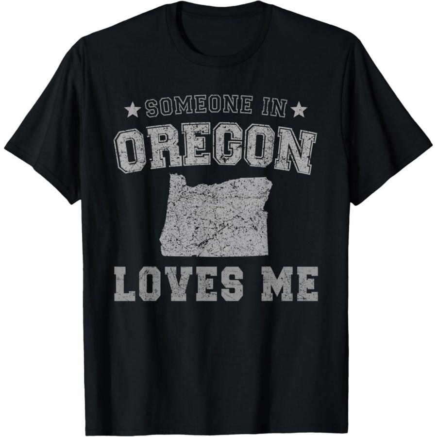 

Someone In Oregon Loves Me Heart Vintage State T-Shirt XXXXXL чёрный