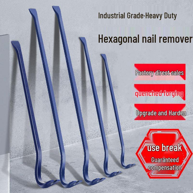 Лом Лом Гвоздодер Монтировка Авторемонт Стамеска Инструмент Industrial Grade Hexagonal Nail Puller 14--450