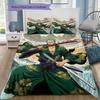 One Piece Zoro Theme Collection Bedding Set, 1 Duvet Cover & 2 Pillowcases, Cozy Bedroom, Great Gift for Fans