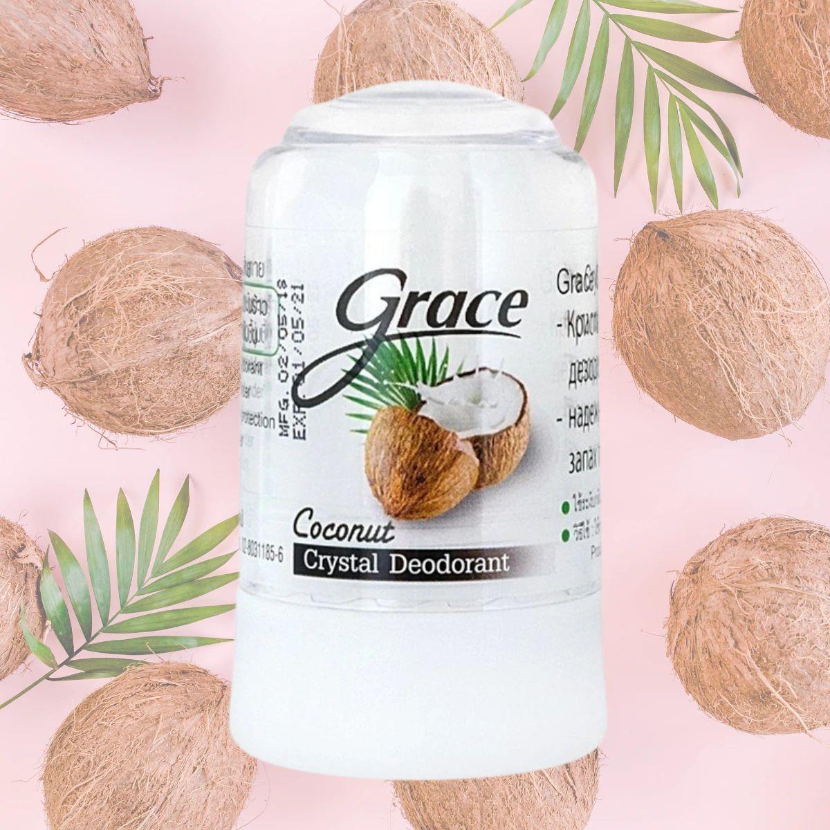 

Дезодорант-антиперспирант женский кристаллический минеральный Кокос Grace deodorant Coconut Grace, 50г