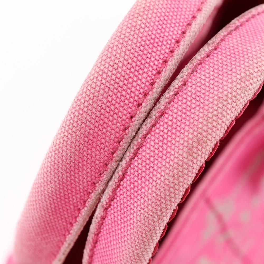 Prada Canapa Handbag 2WAYShoulder Tote Bag Pink Canvas Women Used