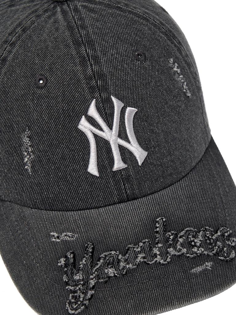 Emelbi Vintage Used Denim Unstrukturierte Baseballkappe Ny (Schwarz)