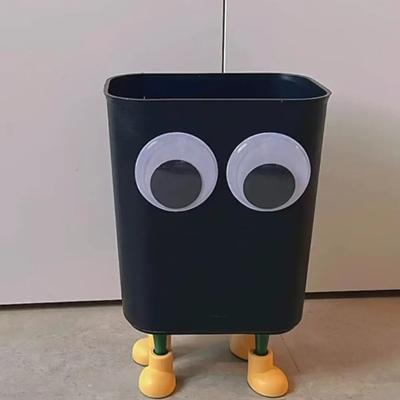 Con i piedi divertente bidone della spazzatura plastica cartone animato bidone della spazzatura creativo grandi occhi cestino soggiorno