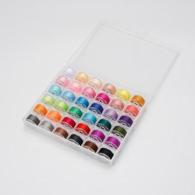 36-Color Sewing Thread Set with Transparent Bobbin Box