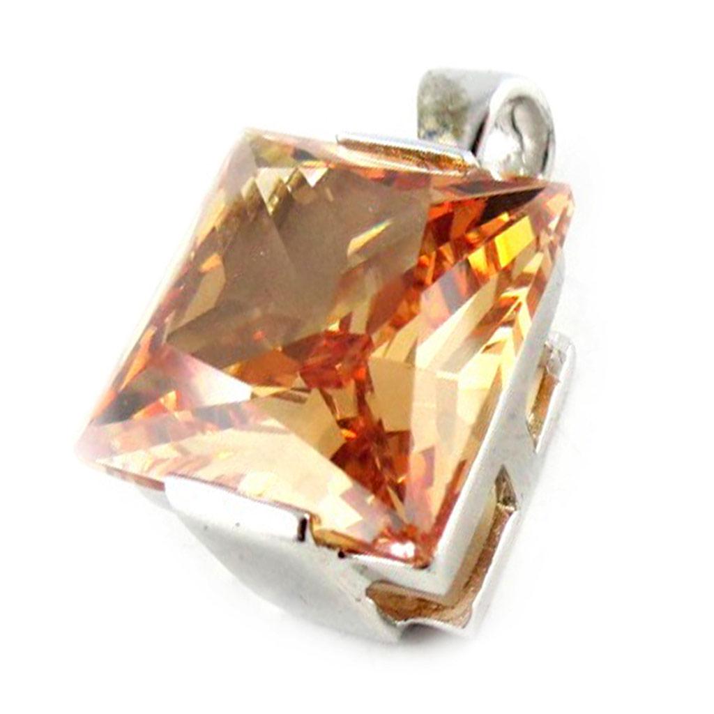 Les Trésors De Lily [E2154] - Pendentif Argent 'Champagne' Ambre argenté - 18x18 mm