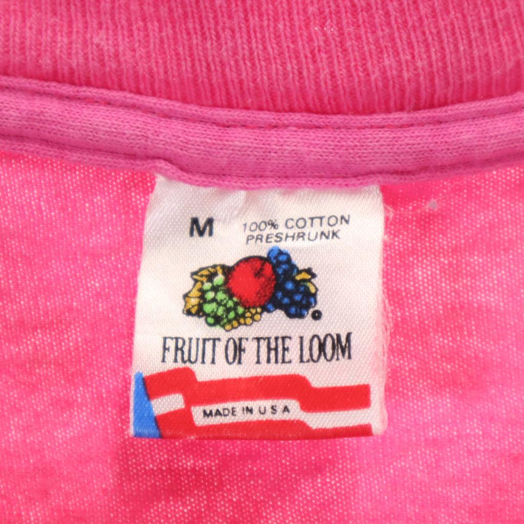 FRUIT OF THE LOOM 90s Old USA Made Short Sleeve Single Stitch Message T-shirt Men's Used