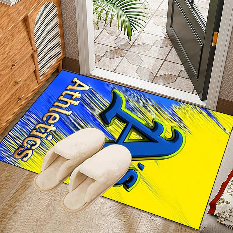 Athletics Oakland Emblem Rug Office Carpet Non-Slip Mat, Chair Rug Floor Covering for Gaming, Bedroom, Living Room , Home Decor Christmas Gift