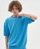 BLOND9 Soft Cable Round Short Sleeve Knit_Blue