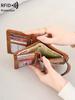Women's Retro Wallet RFID Anti-theft Short Wallet Handbag Trifold Large Capacity Card Holder Coin Purse ID Card Credit Card Holder Wallet