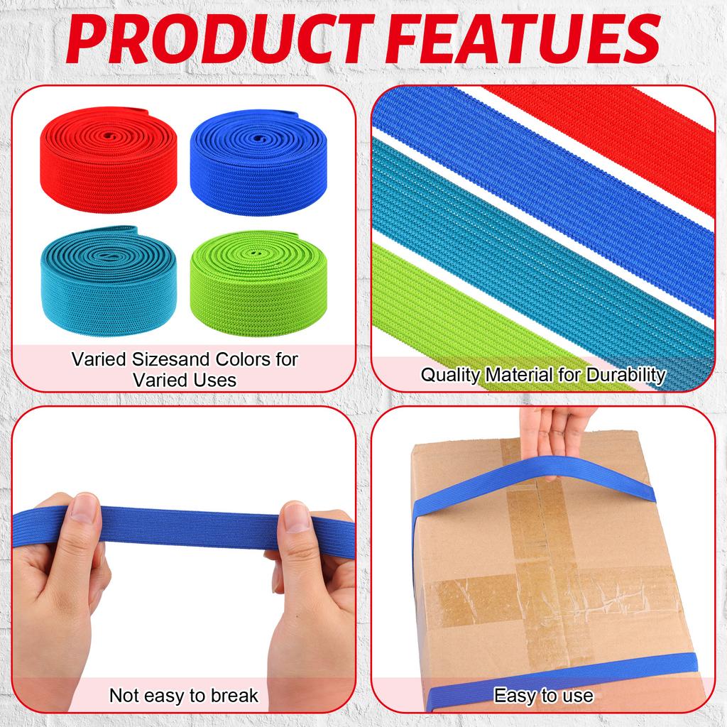 32 ks 4 velikosti Extra velké gumové pásky na stěhování 84"/72"/59,8"/52" Balicí pásky Velké elastické pásky Šikovné pro stěhování nábytku An