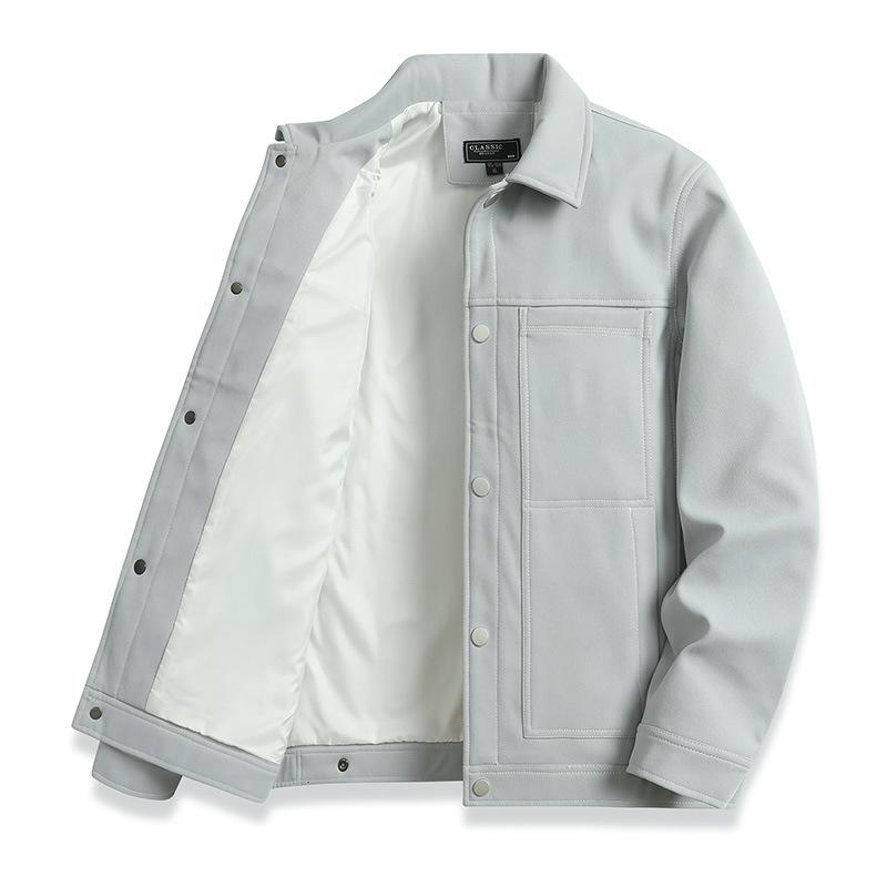 

Lapel Men s Jacket Tooling Style Men s Fashion Casual Jacket Youth Korean Version Trend 4XL светло-серый