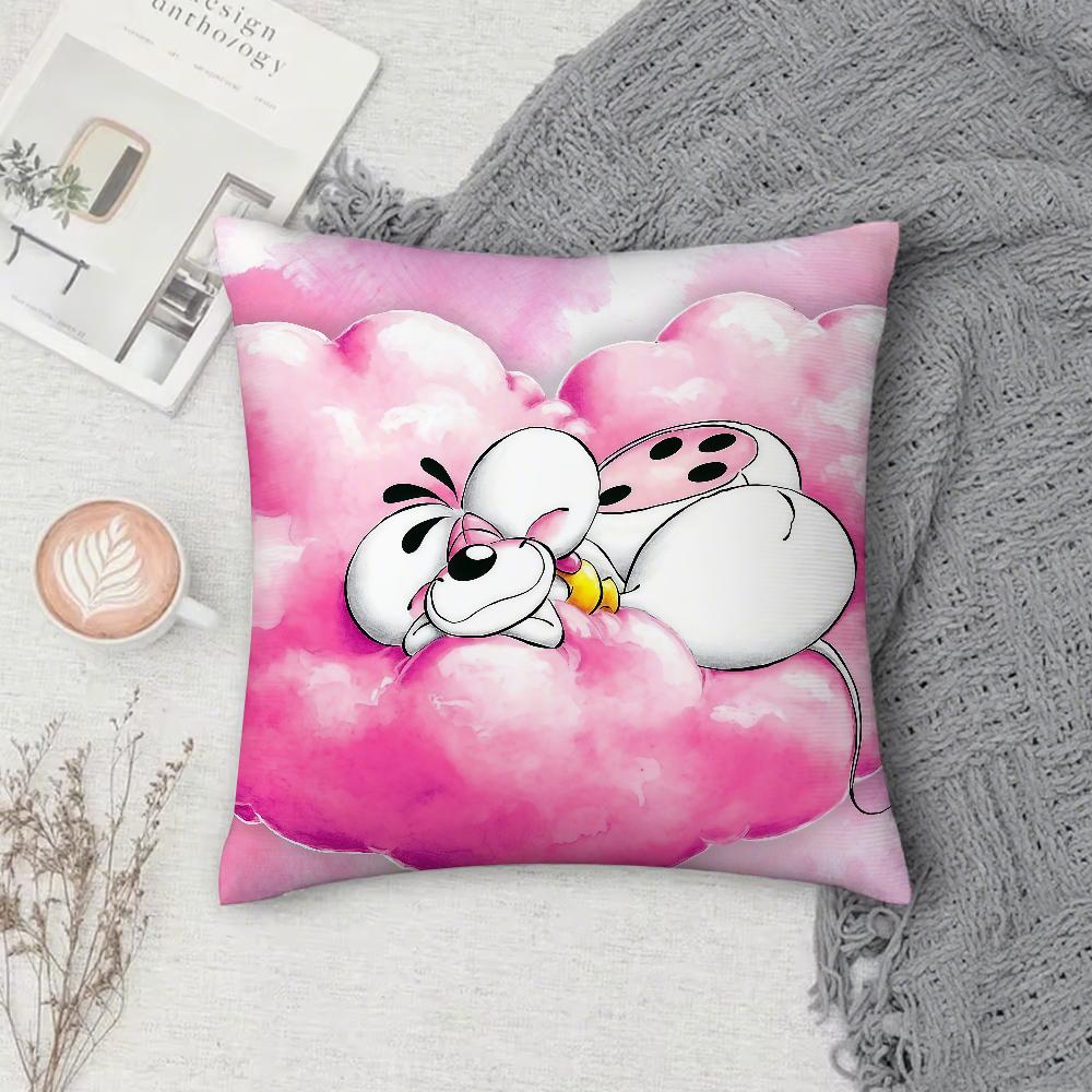 Cartoon DDiddl RRatS Pillow Case Square DoubleSided Printing Sofa Cushion Cover Pillowcase Bedroom Bedside
