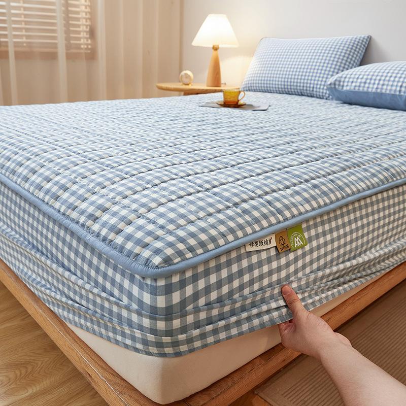 Cotton Washed Cotton Folder Cotton Bed Hat Mattress Bed Cover Fixed Non-slip Cover Protective Cover Full Package Dust Cover