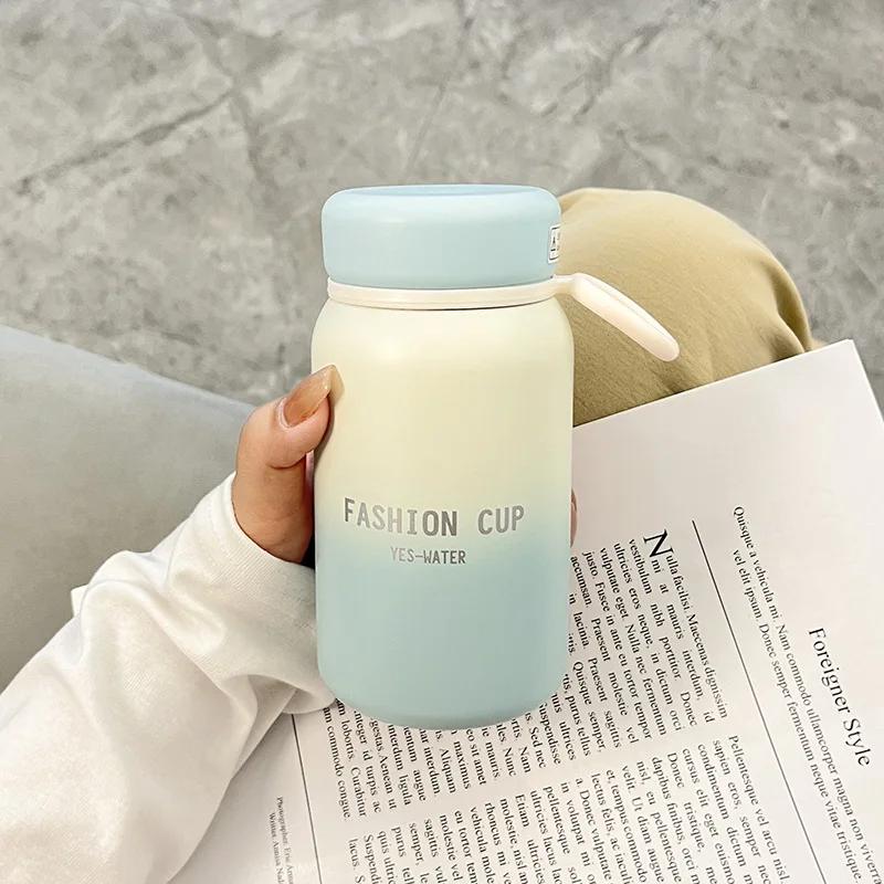 380ml Cute Gradient Vacuum Flasks 361 Stainless Steel Bottle Portable Thermos Cup Coffee Mug for Lady Travel Shopping Office Use