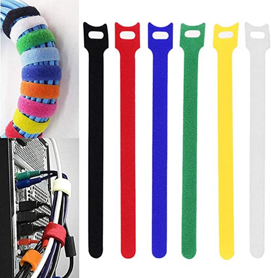 30pcs/50pcs Detachable Cable Ties Color Reusable Nylon Ties T-Type Cable Organizer