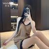 Maillard lace satin pajamas women's summer with chest pads, suspenders, shorts, loungewear set, sexy thin pajamas