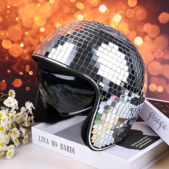 New Disco Ball Helmet with Retractable Mirror Surface