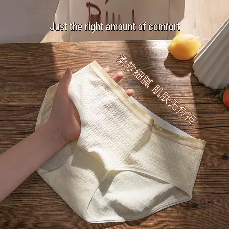 Yalu Women's Antibacterial Baby Cotton Mid-Waist Underwear 5-Pack