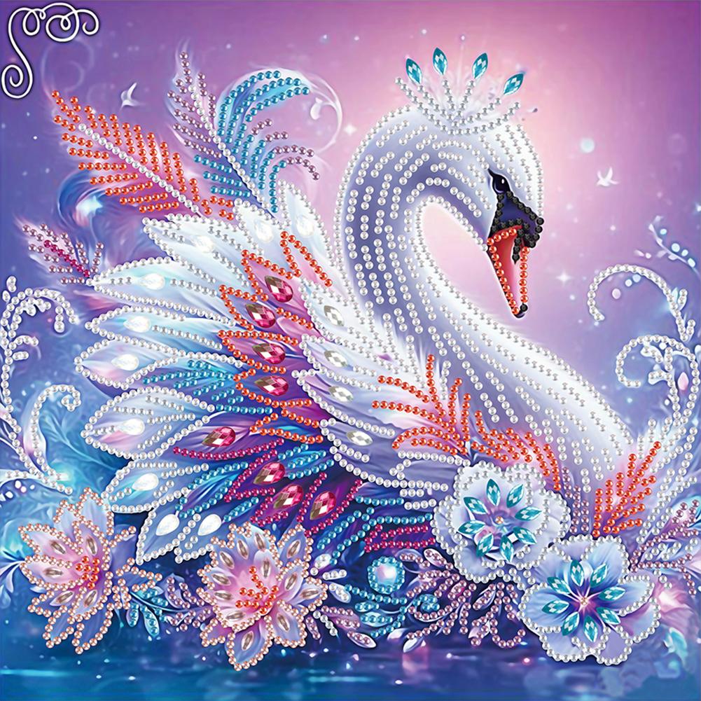 5D DIY Partial Special Shaped Drill Diamond Painting Kit Swan Home Decoration