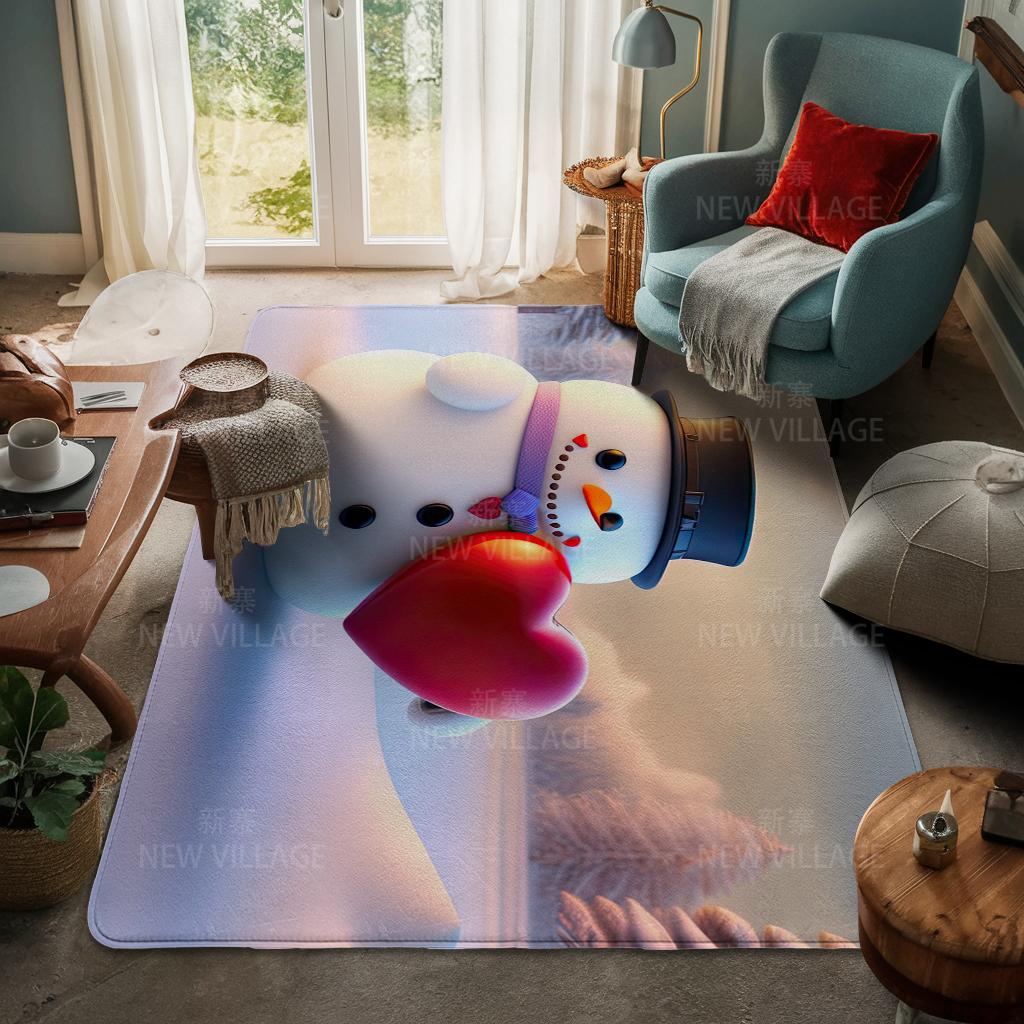 House Entrance Carpet Home Door Mat Living Room Bath Foot Bathroom Non-slip Water Absorption Rugs Bath Merry Christmas Winter