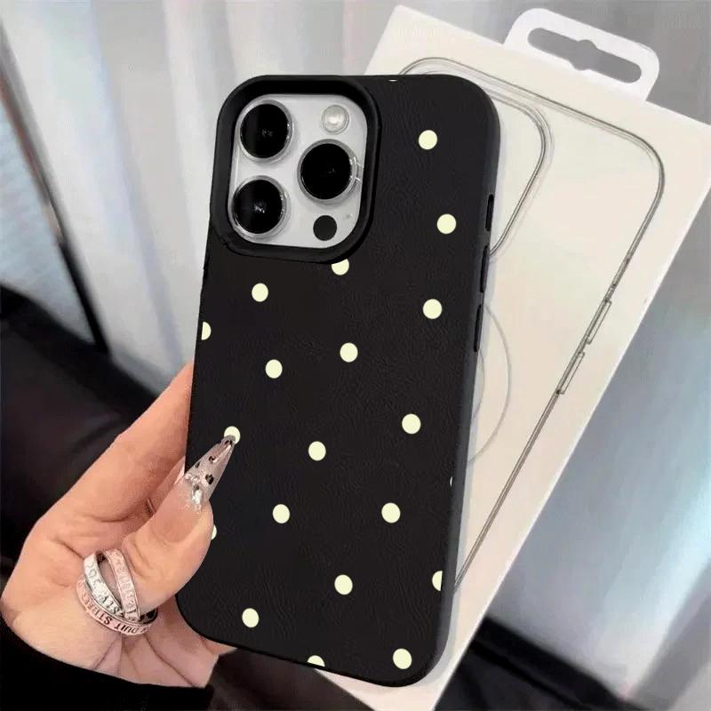 Full Screen White Polka Dots Phone Case for Samsung Galaxy A56 A36 A16 A06 A55 A35 A15 A54 S25 FE S24 S23 S22 Ultra Plus5G Cover