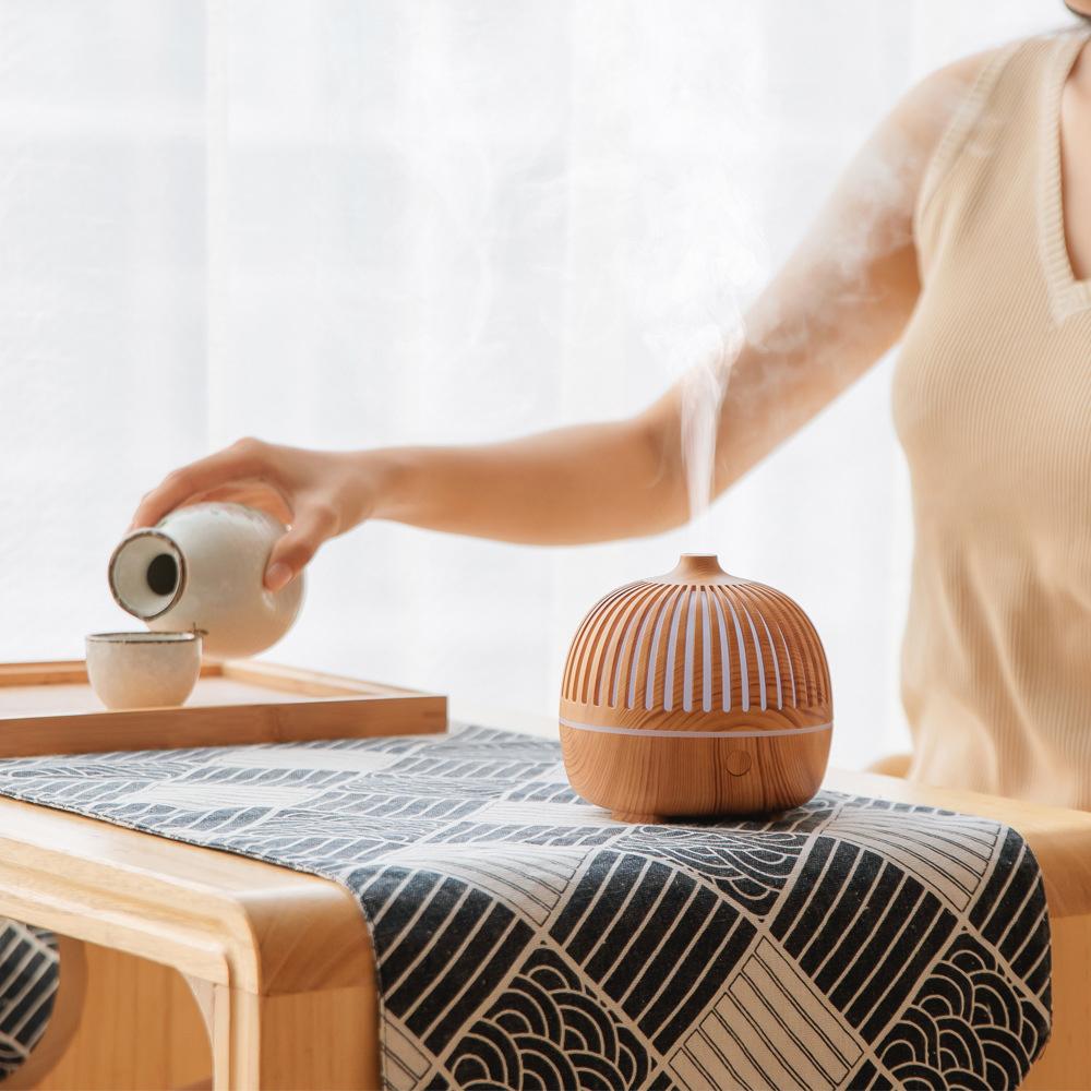 Ancient Charm Fragrance Diffuser Ultrasonic Humidification Essential Oil Fragrance Instrument Wood Grain Aromatherapy Machine