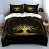 Golden Tree of Life Design Bedding Set Bedding Set (1 Duvet Cover, 2 Pillowcases, Duvet Not Included)