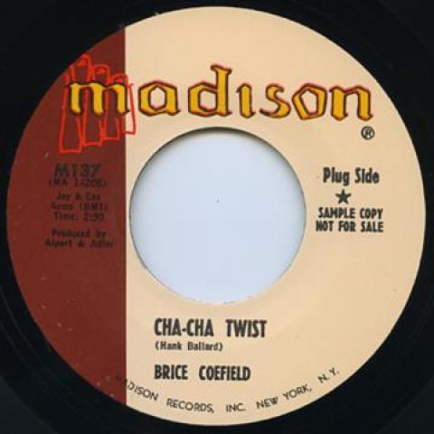 

7inch Record BRICE COEFIELD - Cha Cha Twist / Tempted MADISON137 Modison 2015 UK Blues
