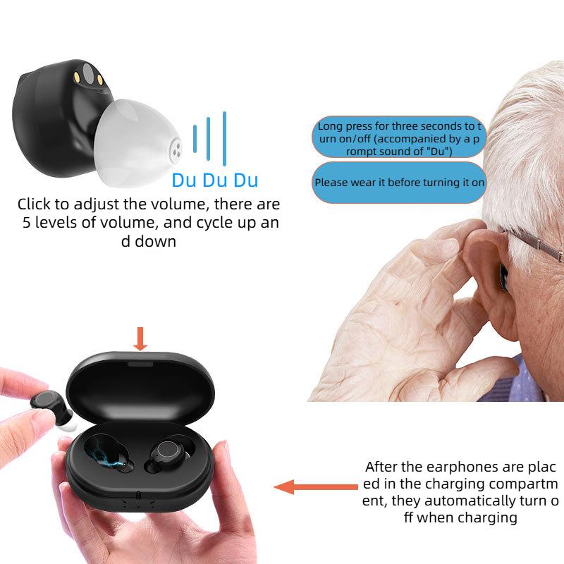 Magnetic Rechargeable Hearing Aid Bluetooth Appearance Elderly Sound Amplifier Sound Collector Elderly Hearing Aid Mini Sound Amplifier