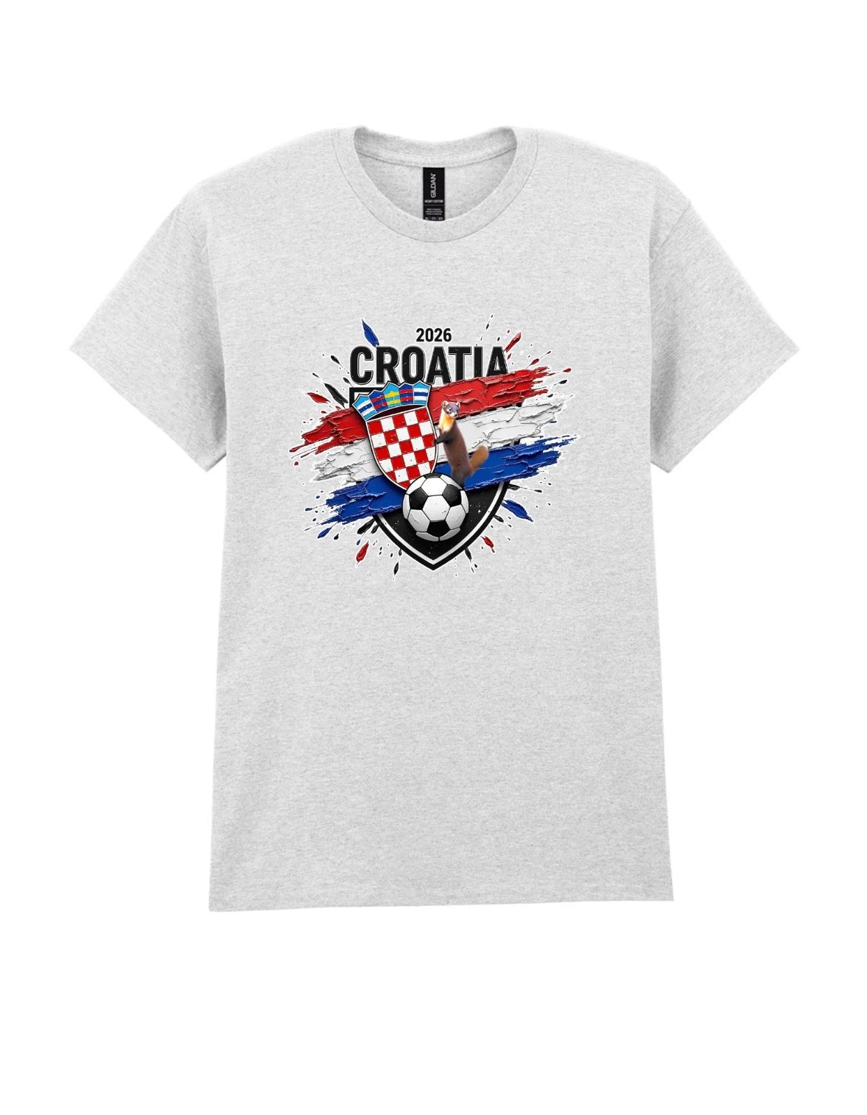 Croatia Flag and Pine Martin T-Shirt World Cup 2026 mens womens unisex gildan S