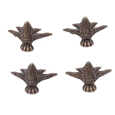 4pcs/set Bronze Brass Jewelry Chest Wood Furniture Box Decor Feet Leg Corner Protector Vintage Decor