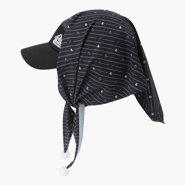 LECOQ GOLF Women'S Pom-Pom Scarf Visor Black Gr122Lcp21