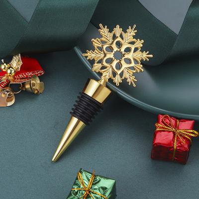 Різдвяний корок для вина у формі сніжинки, корок для винної пляшки з цинкового сплаву, святковий корок для герметизації та збереження вина на вечірці